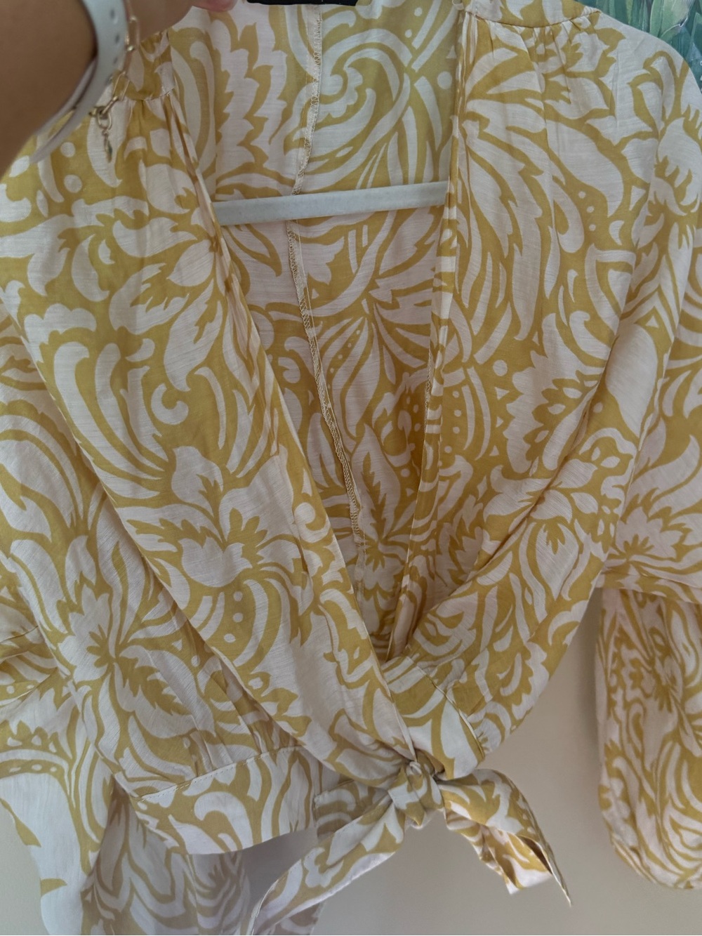 Zara Bloggers favorite Crop swirl Long Sleeve Top Blouse size XS - Picture 4 of 4